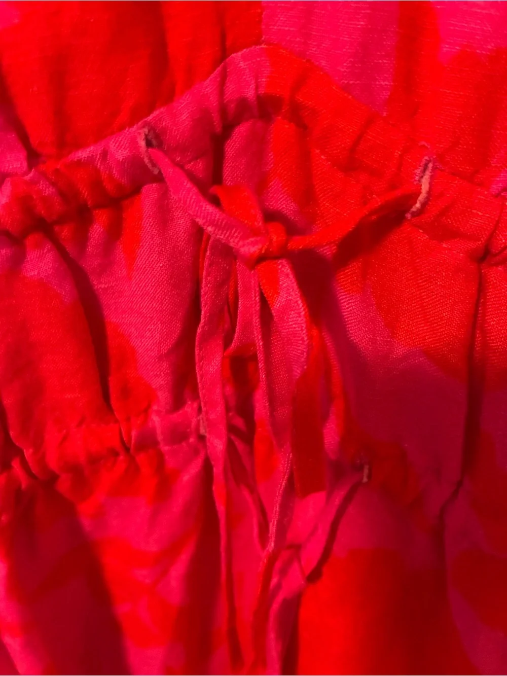 kate spade New York x Target Pink and Red Floral V-Neck Drawstring Dress